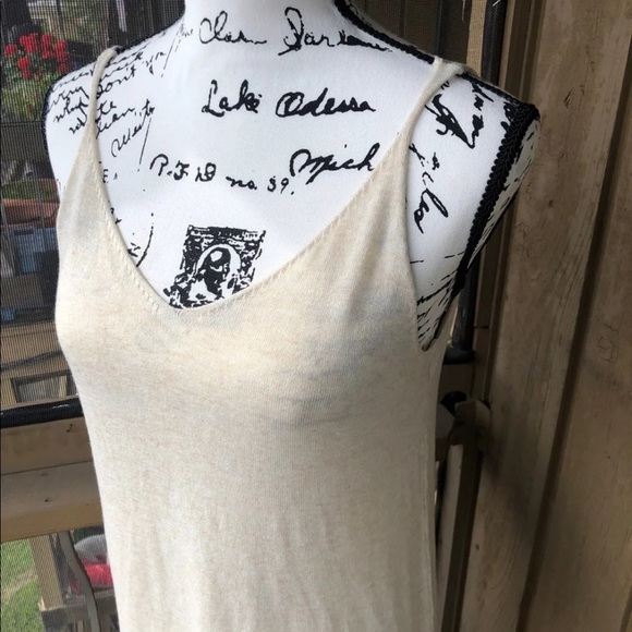 Cashmere dress tank womens basic soft knit dress cami cream Heather beige gray - Picture 16 of 16